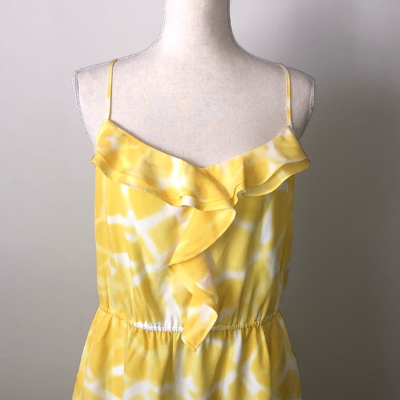 Gianni Bini Yellow White Dress-Sz L - Picture 3 of 5